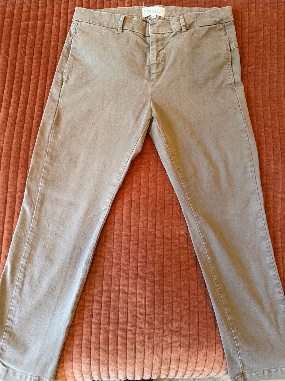 NILI LOTAN Women’s Light Tan Slim Cropped Pant